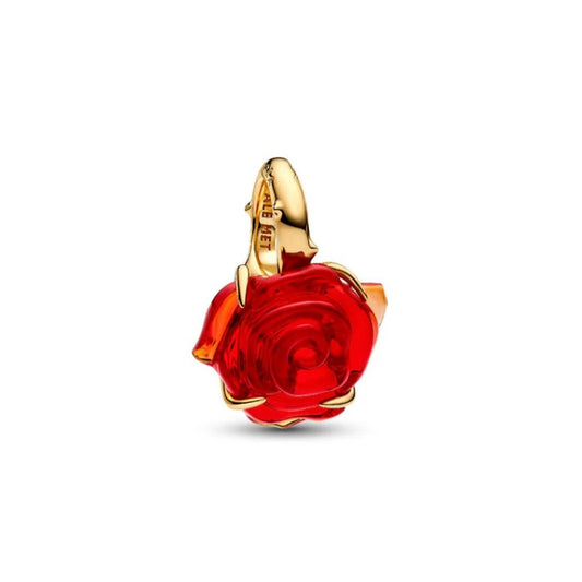 Charm pendente rosa incantata, Disney, La Bella e la Bestia