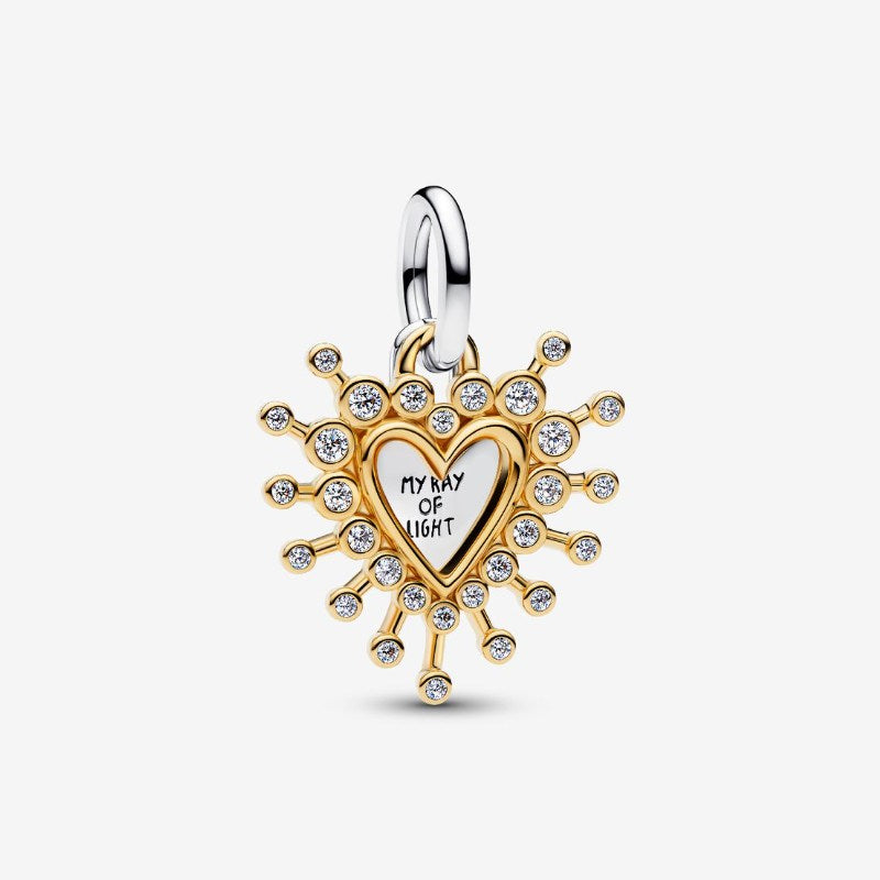 Charm pendente Cuore Luminoso doppio