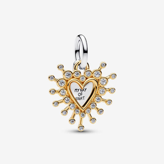 Charm pendente Cuore Luminoso doppio