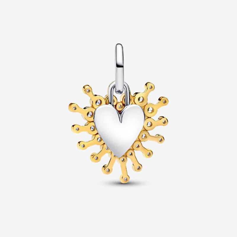 Charm pendente Cuore Luminoso doppio