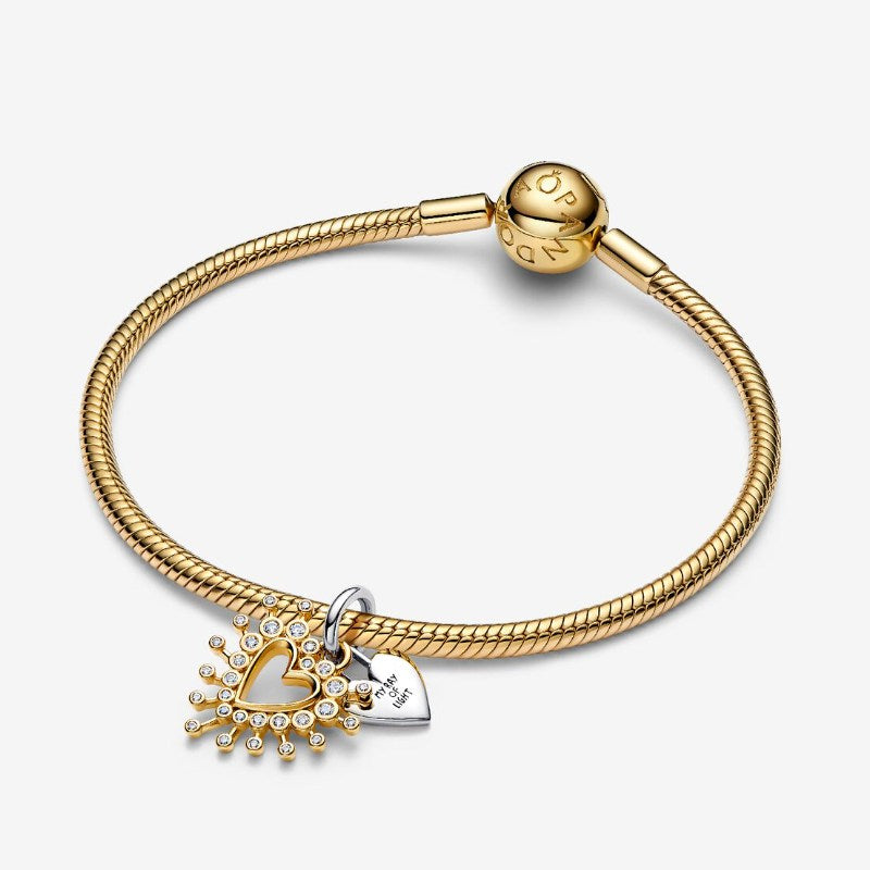 Charm pendente Cuore Luminoso doppio