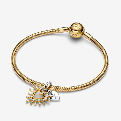 Charm pendente Cuore Luminoso doppio