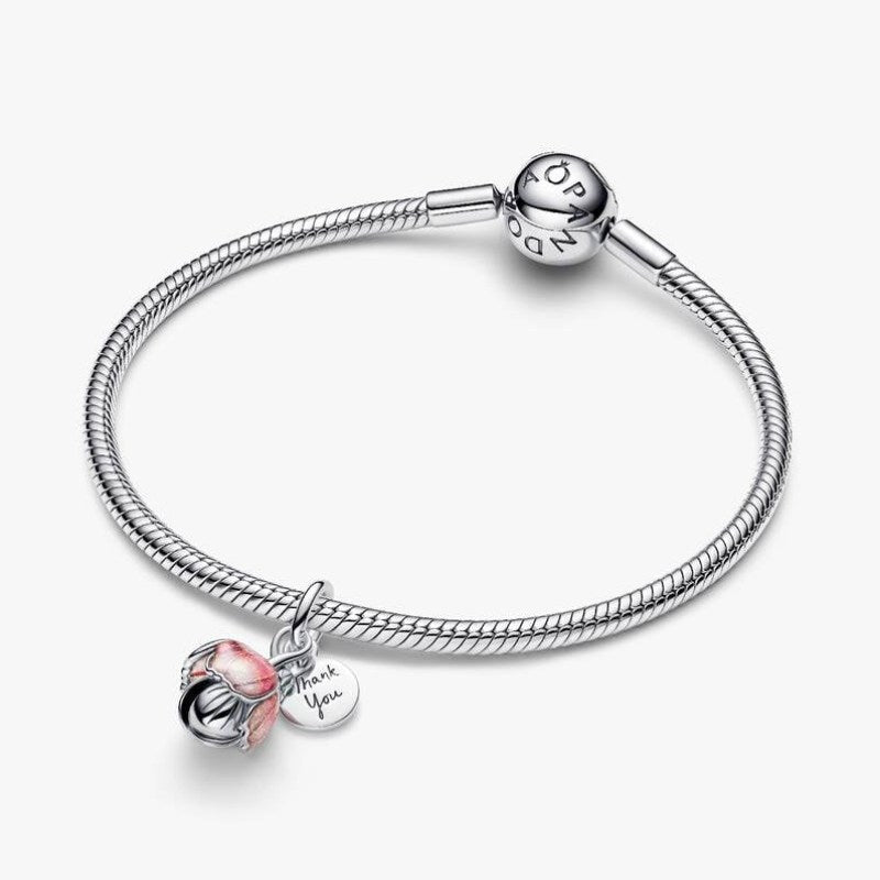 Charm Pendente Fiore "Thank you"