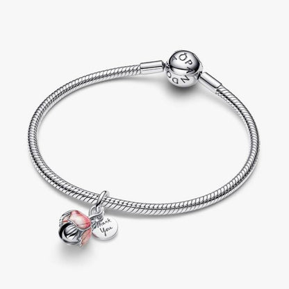 Charm Pendente Fiore "Thank you"