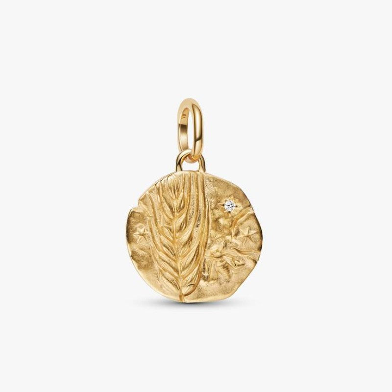 Charm Medallion Spiga di Grano "Virtus Vera Prosperitas"