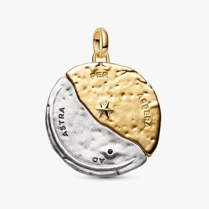 Charm Medallion XL Sole e Luna "Per Aspera Ad Astra"