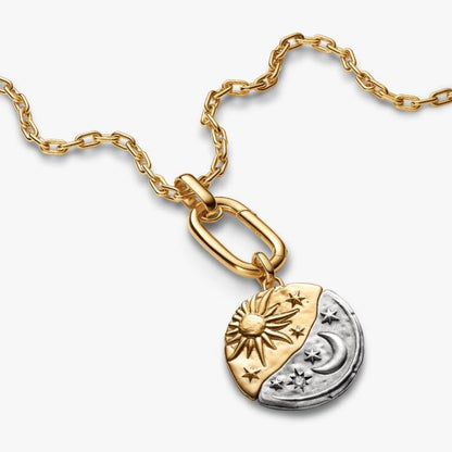 Charm Medallion XL Sole e Luna "Per Aspera Ad Astra"