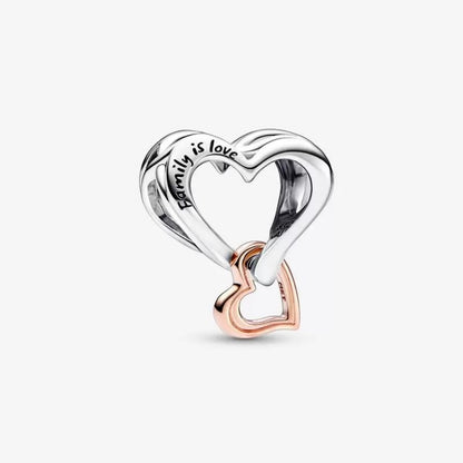 Openwork Infinity Heart Charm "Family is Love"
