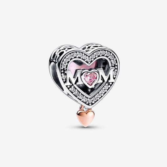 Openwork Mother Charm with Pendant Heart