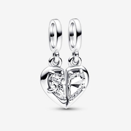 Charm Pendente Cuore Mamma e Figlia Divisibile