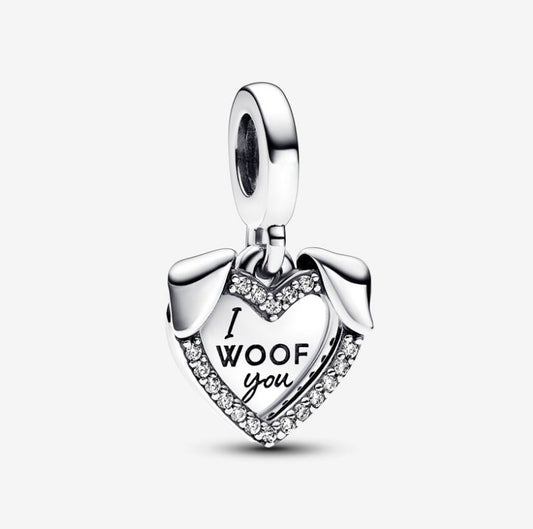 4-legged Friend Pendant Charm "I Woof You"