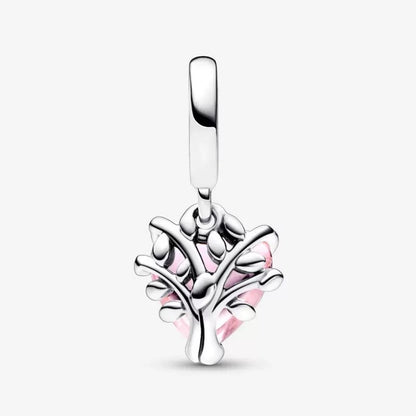 Charm Pendente Albero della Famiglia Rosa