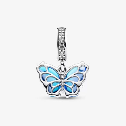 Charm Pendente Farfalla Vetro di Murano Blu
