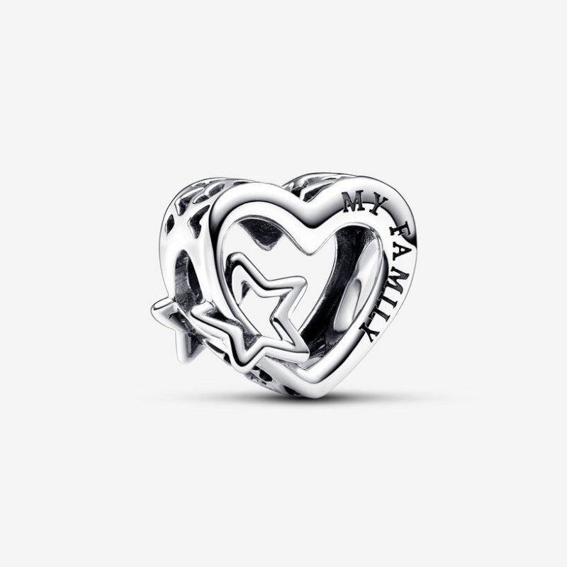 Openwork Heart Charm with Star
