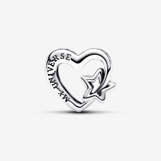 Openwork Heart Charm with Star