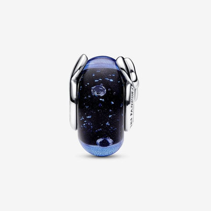 Disney Charm, Mickey and Minnie, Blue Murano Glass