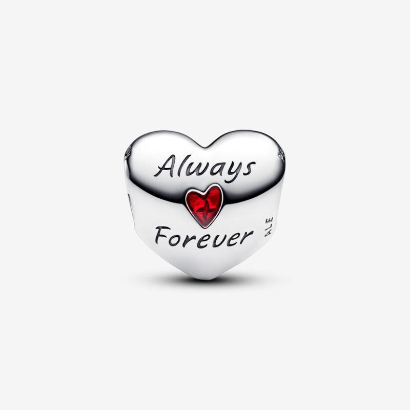 Disney Charm, Mickey &amp; Minnie Heart "Always Forever"