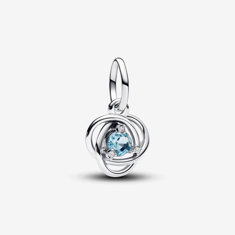 Charm Pendente Cerchio Eterno Azzurro Marzo