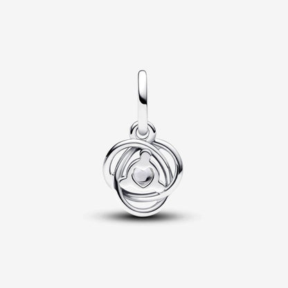 Charm Pendente Cerchio Eterno Bianco Aprile