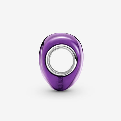 Charm Cuore Metallico Viola