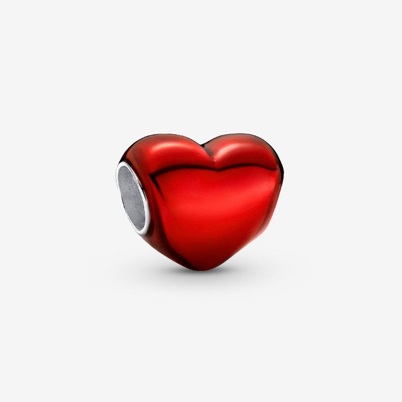 Charm Cuore Metallico Rosso