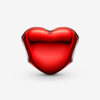 Charm Cuore Metallico Rosso