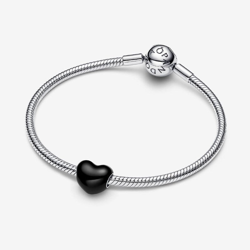 Charm Cuore Metallico Nero