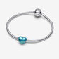 Charm Cuore Metallico Azzurro