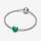 Charm Cuore Metallico Verde