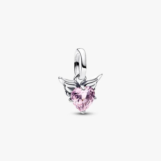 Charm Mini Pendente Winged Heart Rosa Pandora ME