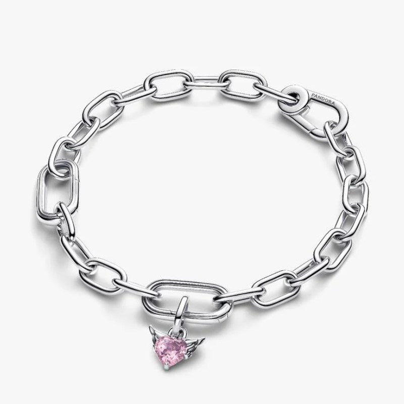Charm Mini Pendente Winged Heart Rosa Pandora ME