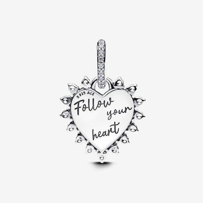 Charm Pendente Cuore Rosso con Freccia Grievole