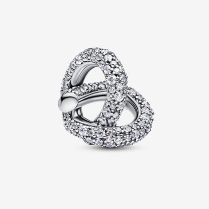 Charm Cuore Nodo Infinito e Pavè