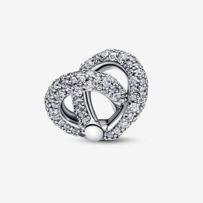 Charm Cuore Nodo Infinito e Pavè
