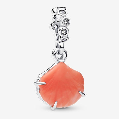 Charm Pendente Doppio Conchiglia Color Corallo