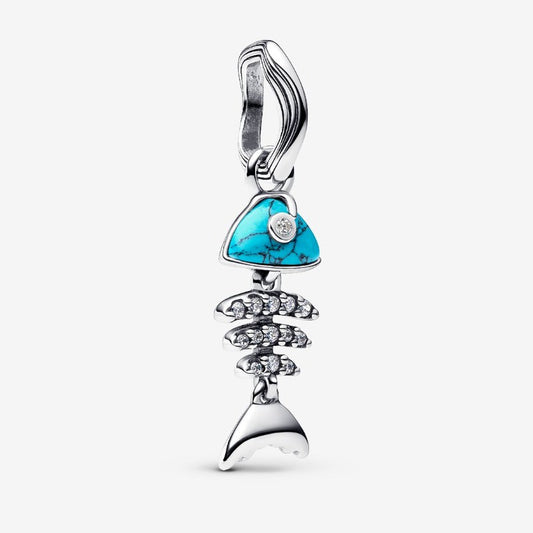 Charm Pendente Lisca Di Pesce Turchese