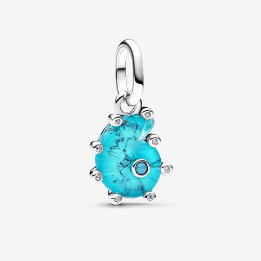 Charm Pendente Conchiglia Vetro di Murano Turchese