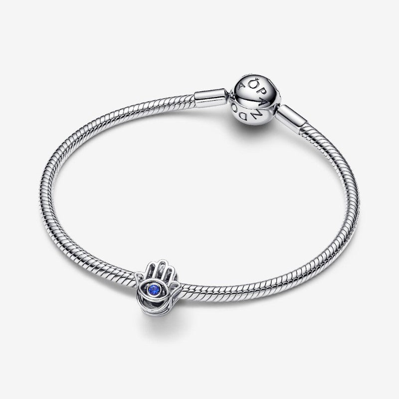 Charm Openwork Mano di Fatima Pietra Blu