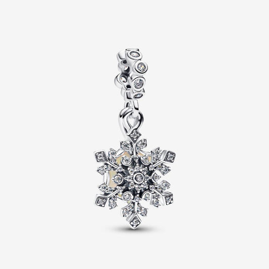 Charm pendente doppio Fiocco di neve opalescente
