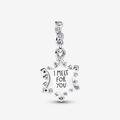 Charm pendente doppio Fiocco di neve opalescente