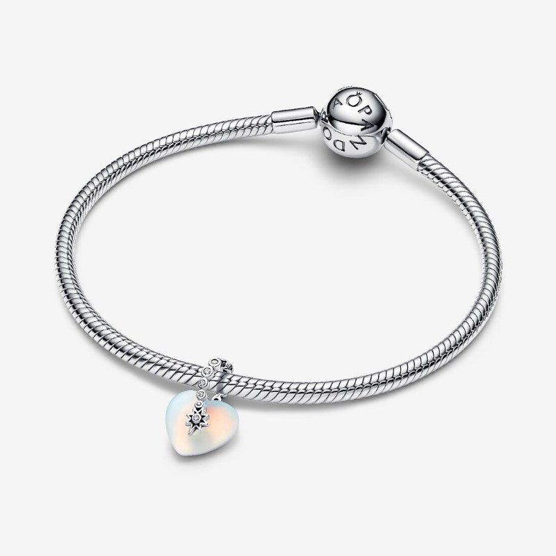 Charm Pendente Cuore e Stella Cadente