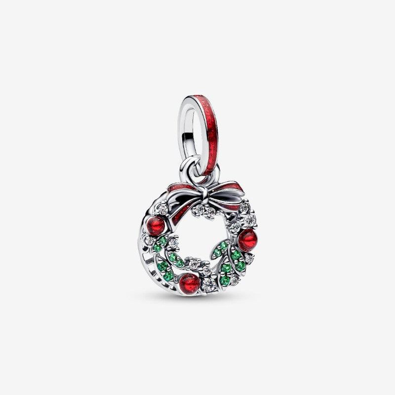 Charm Pendente Doppio Ghirlanda di Natale