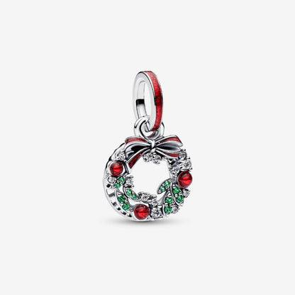 Charm Pendente Doppio Ghirlanda di Natale