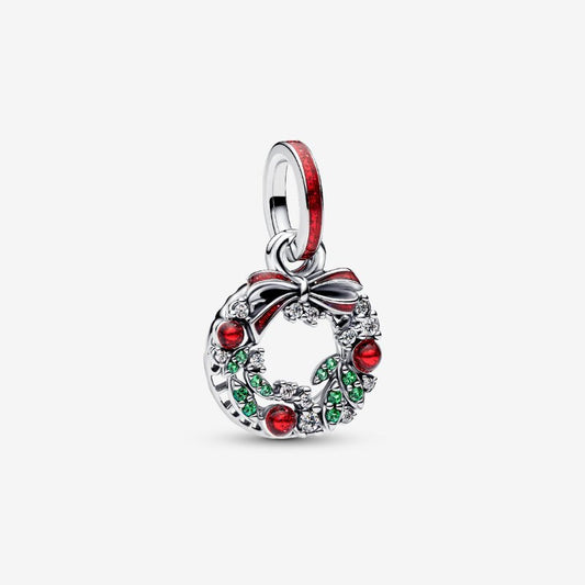 Charm Pendente Doppio Ghirlanda di Natale