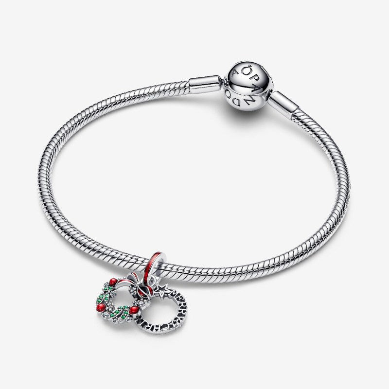 Charm Pendente Doppio Ghirlanda di Natale