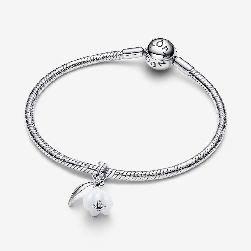 Charm Pendente Fiore Bucaneve Vetro di Murano 794239C01