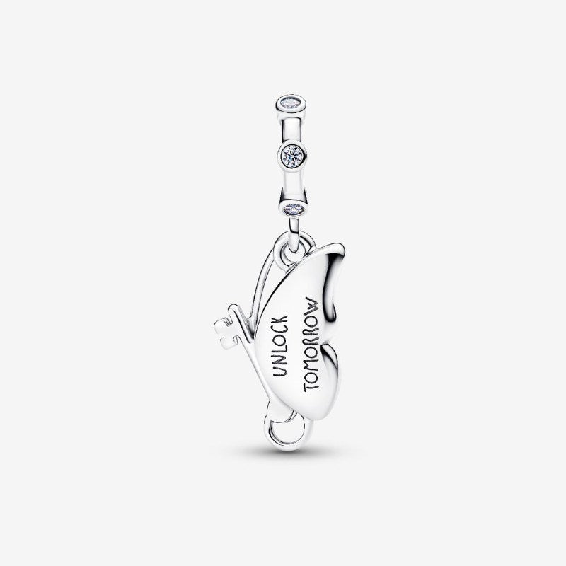 Charm Pendente Farfalla e Chiave "Unlock Tomorrow"