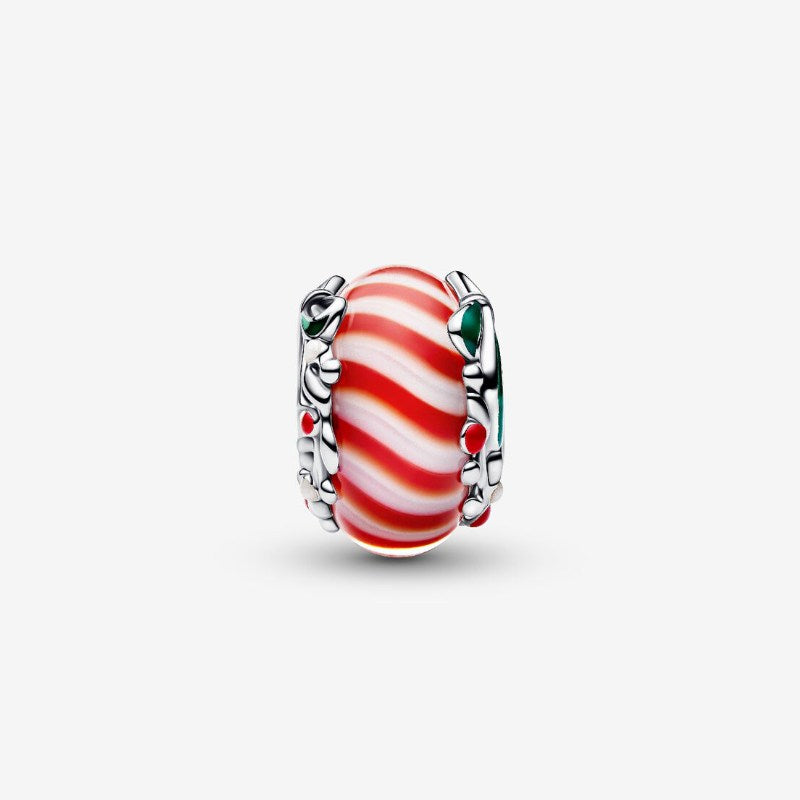 Charm Vetro di Murano Caramella di Natale