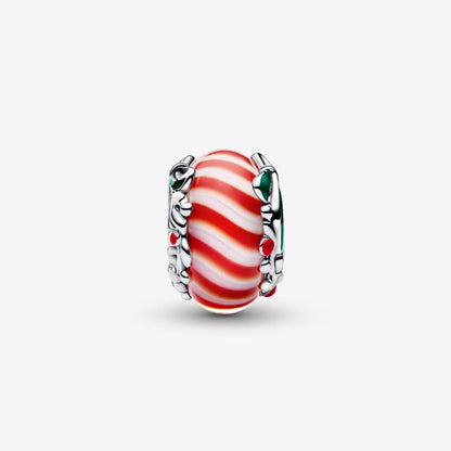 Charm Vetro di Murano Caramella di Natale
