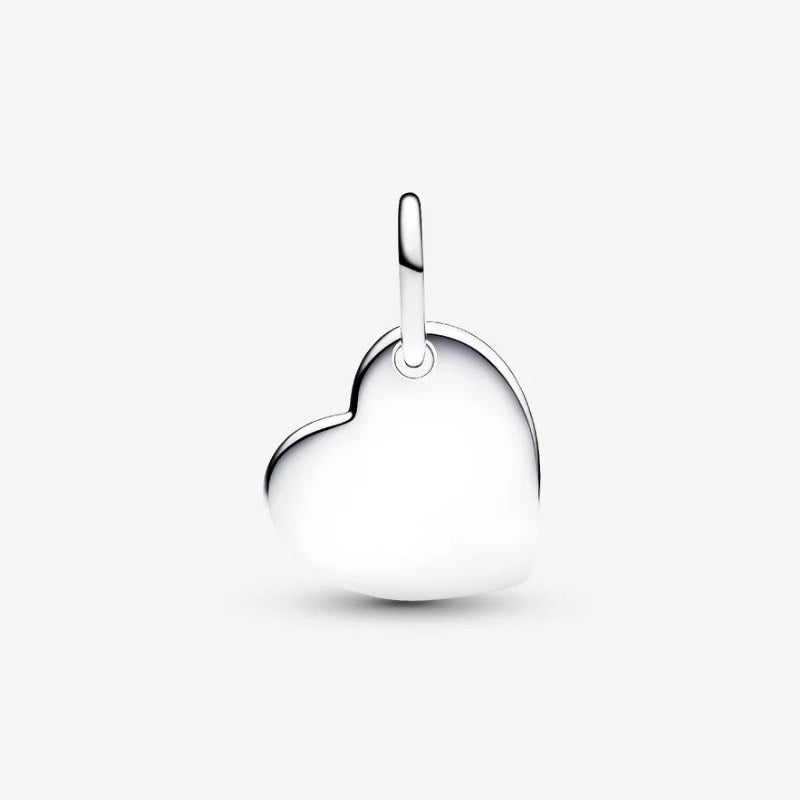 Charm Pendente Cuore con Pietra Rosa Scuro Ottobre